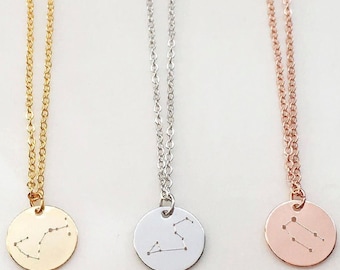 Personalized Zodiac Necklace Constellation Necklace personalized Jewelry Astrology Birthday Gift Star Sign Zodiac Pisces Gift