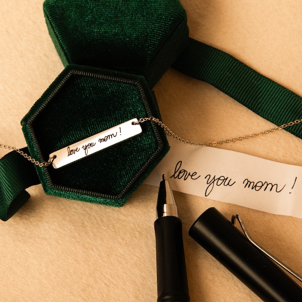 Gepersonaliseerde handschriftketting voor moeder handgemaakte sieraden Werkelijk handschrift gegraveerd cadeau voor vrouwen oma moeder cadeau van dochter