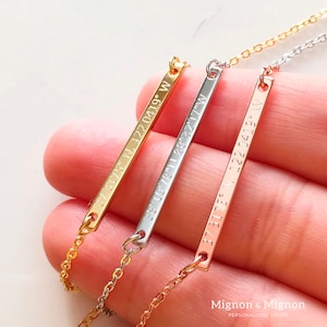 Beste vriend gepersonaliseerde ketting aangepaste bar ketting Moederdag cadeau voor haar ketting gepersonaliseerde sieraden bar ketting aangepast afbeelding 5