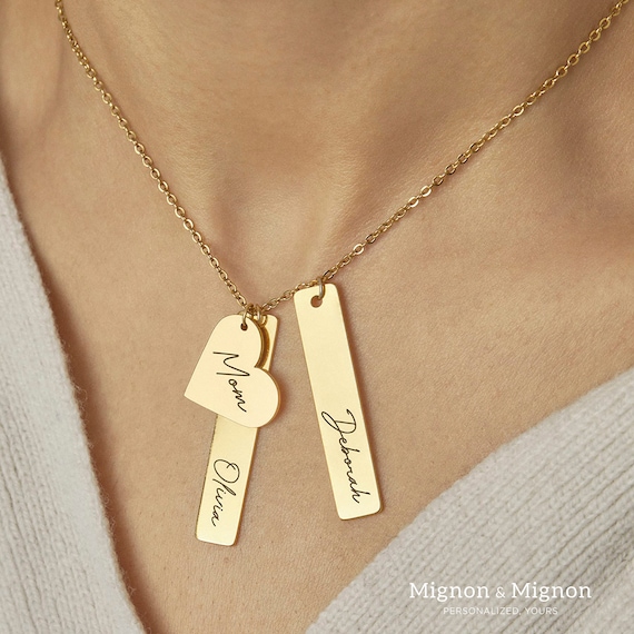 Mom Jewelry with Kids Names Personalized Jewelry Name Mama Necklace Custom Necklace with Multiple Kids Names Birthday Gift for Mom