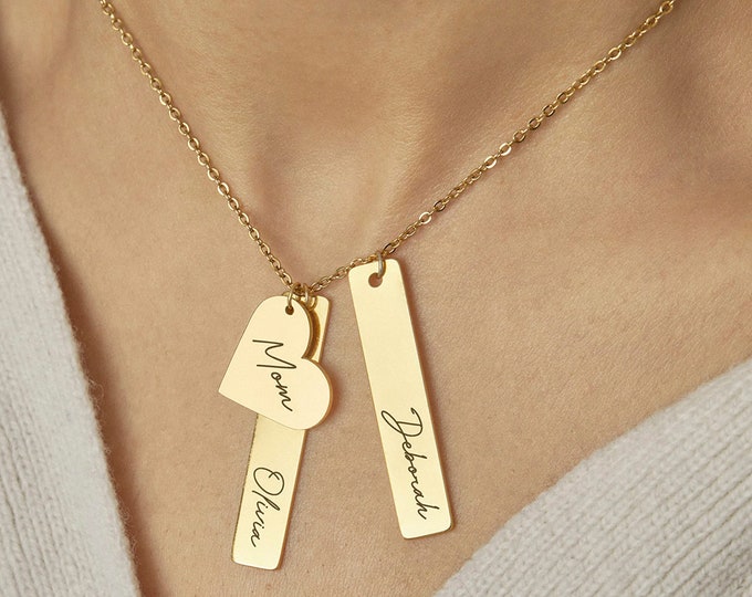Mom Jewelry with Kids Names Personalized Jewelry Name Mama Necklace Custom Necklace with Multiple Kids Names