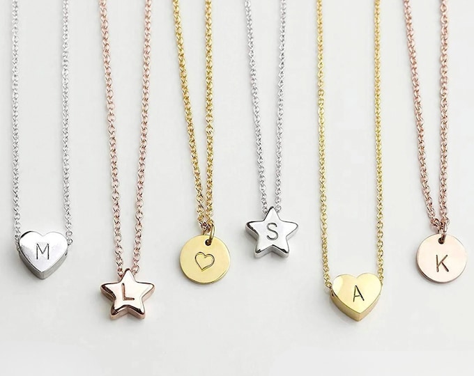 Little Girl Initial Necklace Toddler Flower Girl Proposal Gift Handmade Jewelry for Baby Girl Necklace Birthday Gift for Daughter