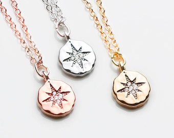 Personalize Compass Necklace with Initial Dainty Compass Friendship Jewelry Gift for Her Custom Wedding Gift Dainty Mother's Day Gift