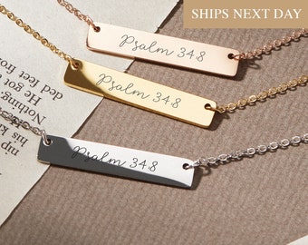 Christian Bible Verse Necklace Dainty Religious Jewelry Personalized Unique Gift For Mom Teacher Gift Custom Quote Mother's Day Gift - 4N