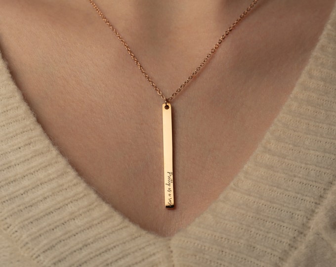 Minimalist Personalized Necklace for Women Mother's Day Gift Custom Engraved Anniversary Spring Jewelry Gifts for Her Personalized Gift