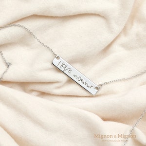 Custom Handwriting Necklace Actual Handwriting Jewelry Handmade Jewelry Personalize Engraved Gift for Women Mom Grandma from Daughter image 4