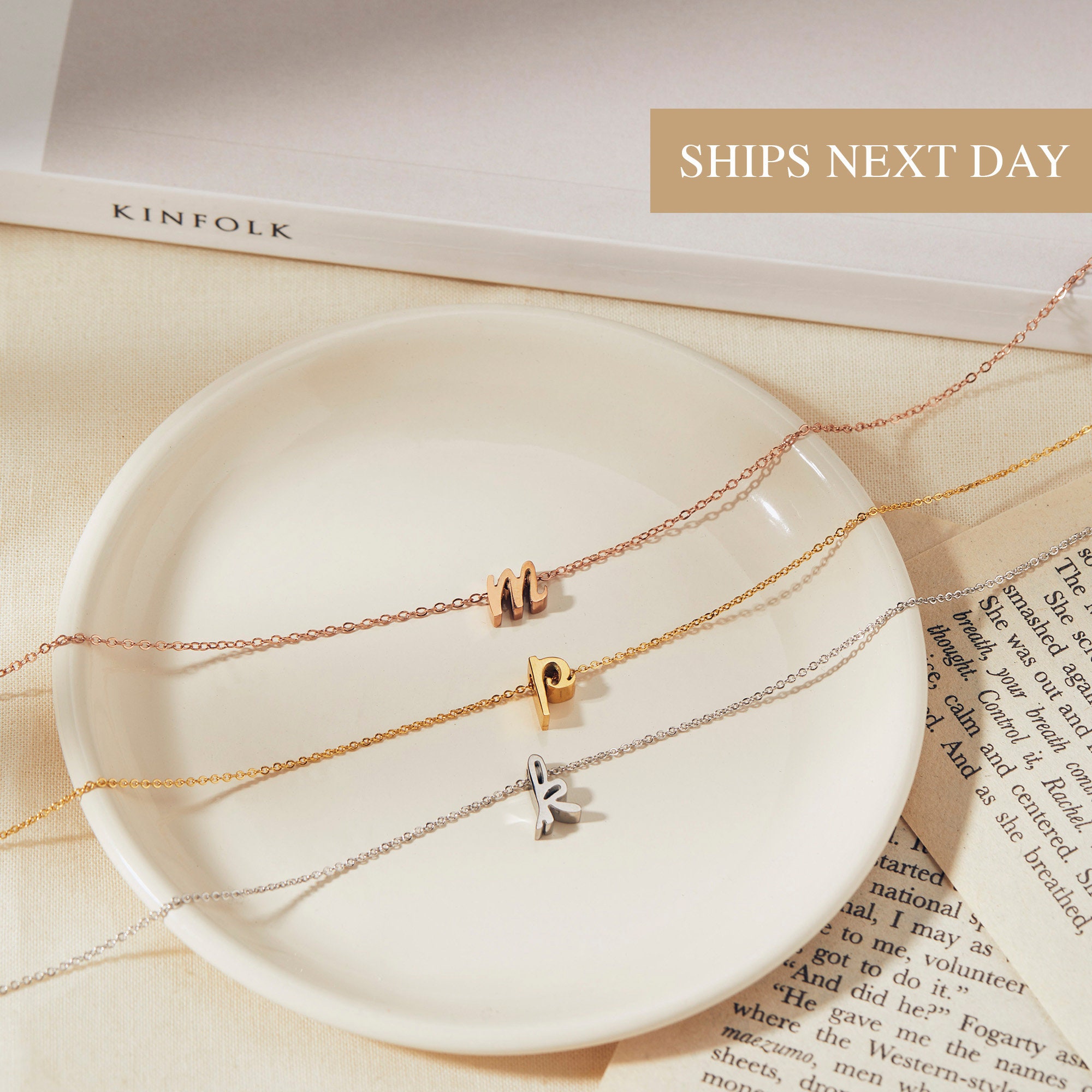 Dainty Initial Necklace for Her Summer 
