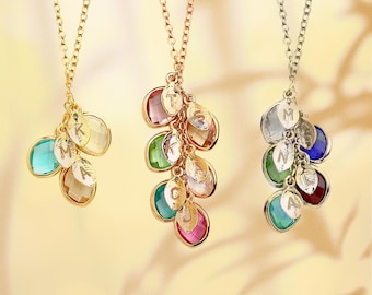 Custom Birthstone Necklace for Mom Push Gift for New Mom Gift Unique Gift for Mom Grandma