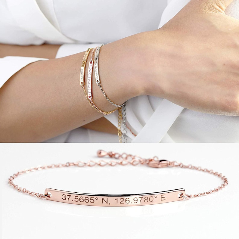 bracelet with coordinates for her