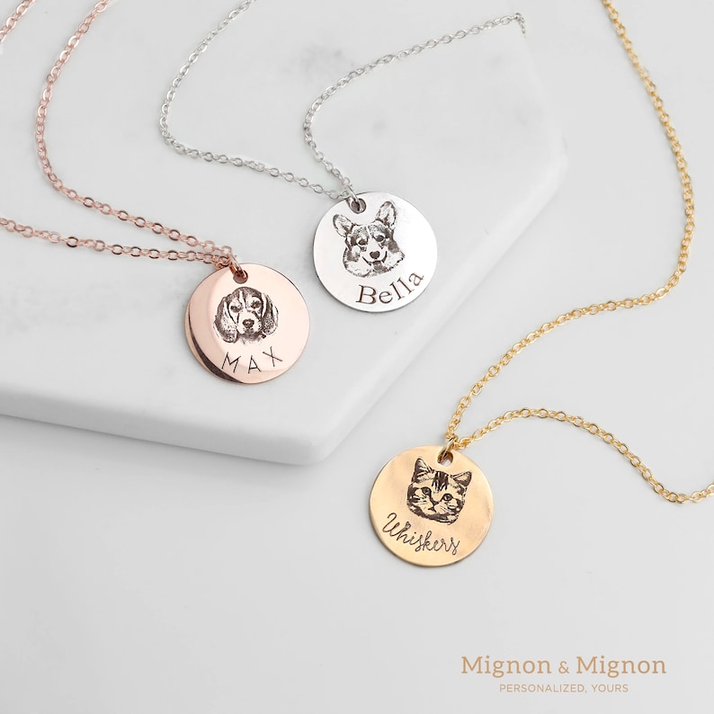 Custom Pet Necklace, Actual Pet Portrait Personalized Jewelry for Women, Handmade Jewelry Gifts, Cat Dog Pet Memorial for Mother's Day Gift image 4