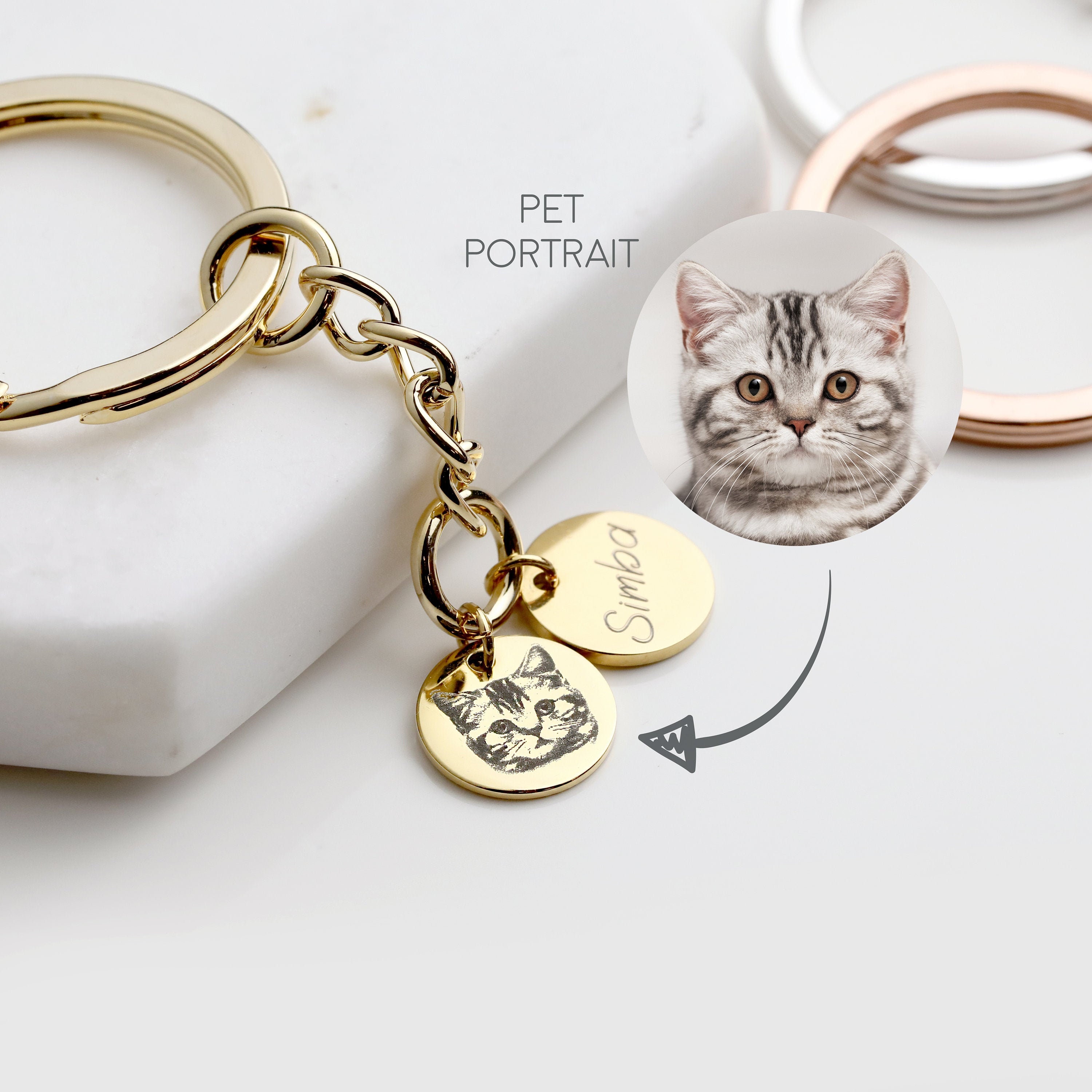 personalized cat keychain