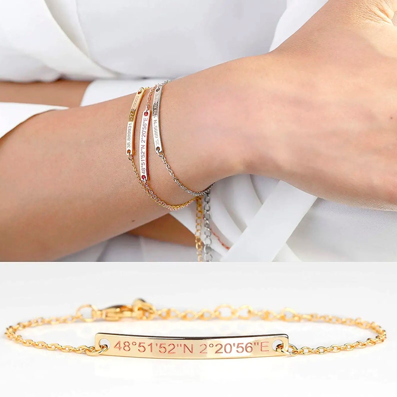 Personalized Bracelet For Woman Engraved Name Jewelry For Mom Custom Family Anniversary Friendship Bridesmaid Proposal Mother's Day Gift image 1