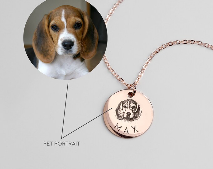 dog etched necklace