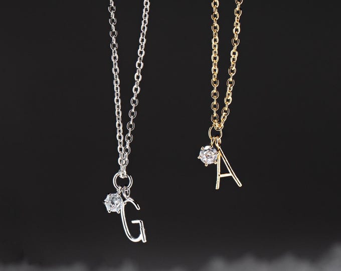 Personalized Initial Diamond Charm Necklace for Women Jewelry for Women Gifts for Anniversary Christmas Birthday