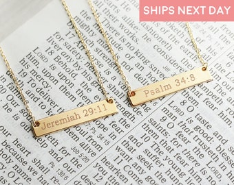 Christian Bible Verse Necklace Dainty Religious Jewelry Personalized Unique Gift For Mom Teacher Gift Custom Quote Mother's Day Gift - 4N
