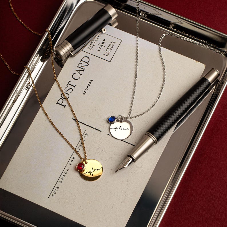 Birthstone Necklace for Women Birthday Gift for Her Personalized Jewelry for New Mom Grandma Kids Name Necklace image 10