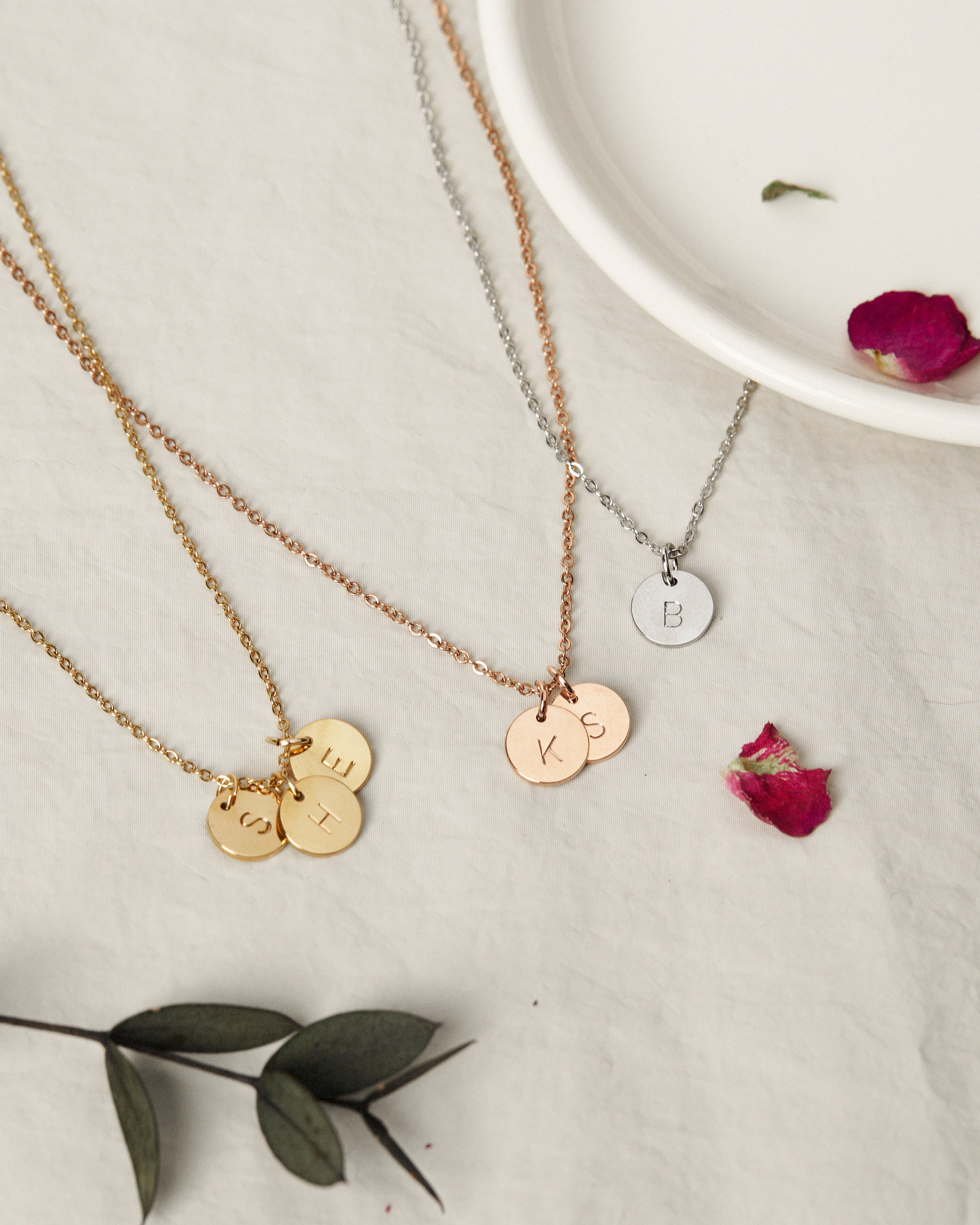 Handmade Initial Coin Necklace 
