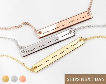 Morse Code Necklace Custom  Morse Code Jewelry Gift for Best friends Couples Sisters Secret Morse Code Gift For Her Unique Jewelry -9N-MC-D