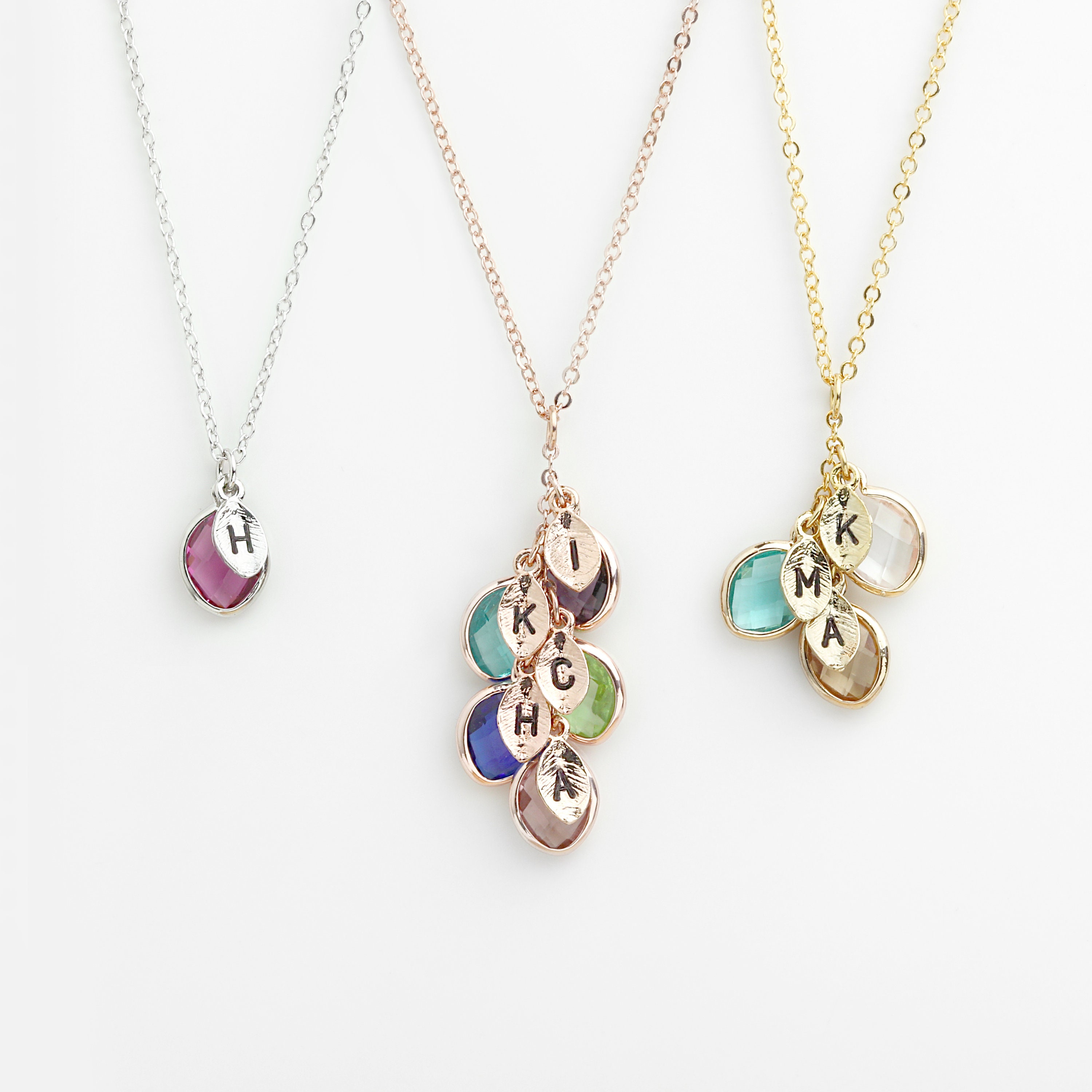 Birthstone Necklace for Mom Necklace 