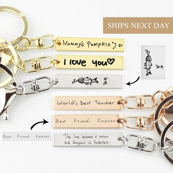 Actual Handwriting Keychain Personalized Boyfriend Birthday - Etsy