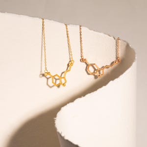 Serotonin Molecule Necklaces Unique Jewelry  for Women Birthday Gift Science Dopamine Chemistry Gifts for Her Dainty Jewelry Gift