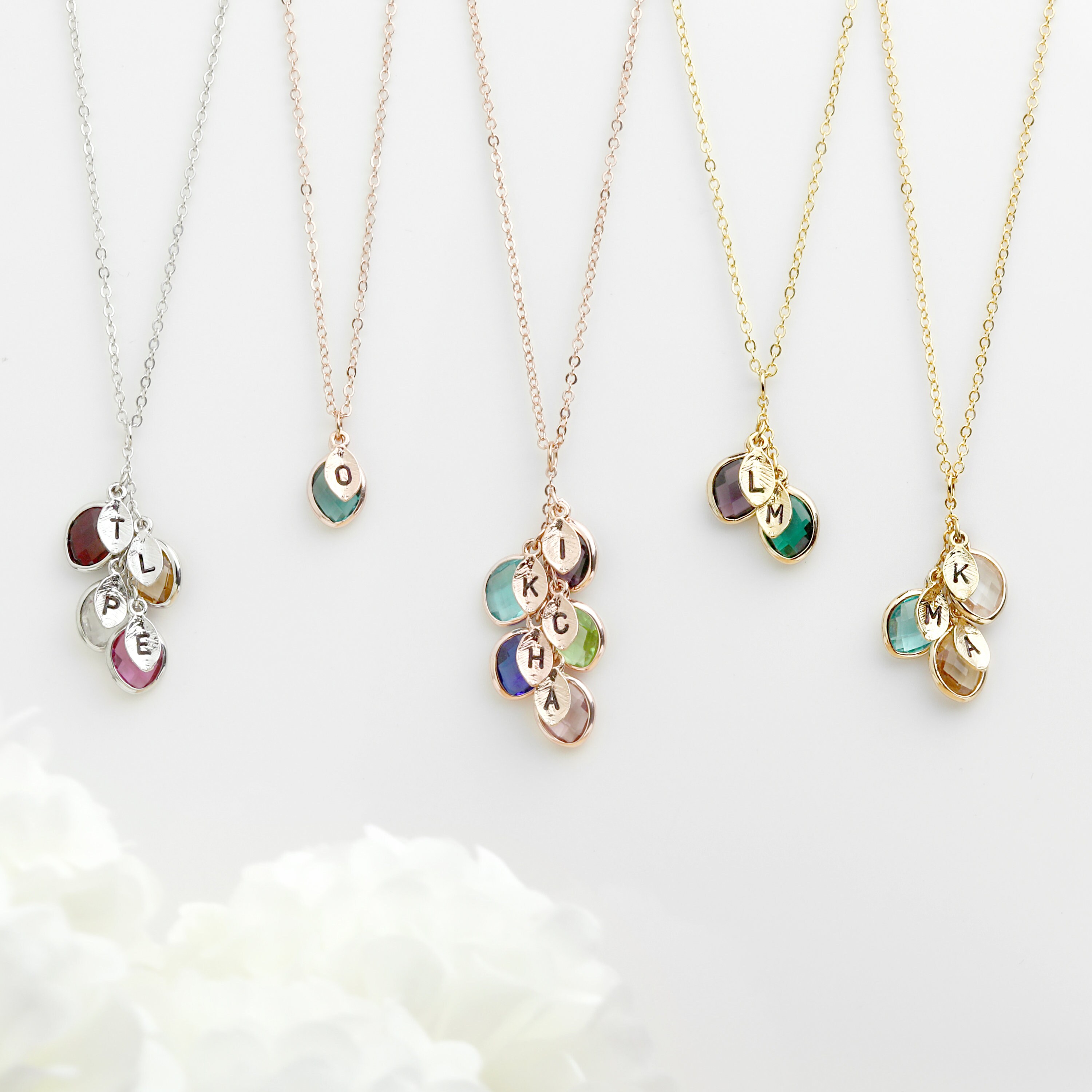 Birthstone Necklace for Mom Necklace 