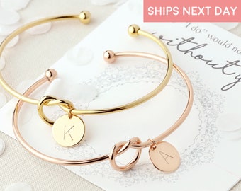 2 To 8 Bulk Discount Personalized Bracelet Personalized Jewelry Bridesmaid Proposal Will You Be My Bridesmaid Gift Knot Bracelet Jewelry KBR