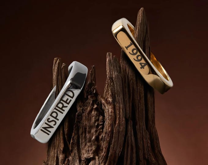 Custom Name Signet Rings for Women Couples Promise Ring Friendship Matching Ring Stackable Gifts For Her Birthday Gift for mom