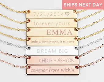 Personalized Necklace Custom Name Necklace For Women Custom Necklace Best Friend Necklace Initial Necklace Bar Necklace Gold Necklace - 4N