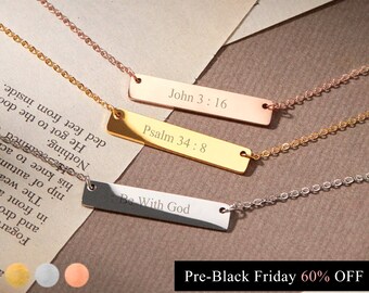 Christian Necklace Jewelry for Women Christian Custom Christmas Bible Verse Necklace Gifts Bible Quote Dainty Birthday Gift For Woman