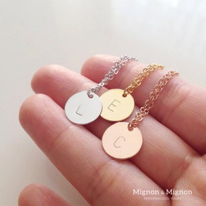 Coin Initial Necklace Mother's Day Gift for Mom Personalized Jewelry Sister Birthday Gifts Bridesmaid Gift BFF Necklace for Women image 7