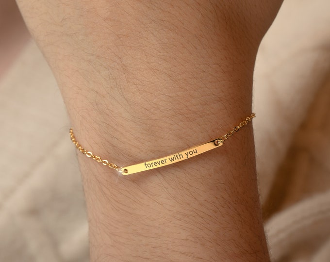 Personalized Engraved Bracelet for Women Handmade Dainty Bracelet Gift for Her Couples Bracelet Bridesmaids Gift