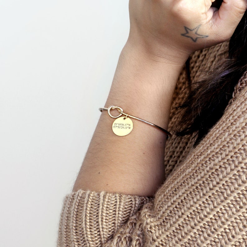 KBR-LC-D-RN Personalized Coordinate Bracelet Gift For Her Graduation Gift for Women Roman Numeral Bracelet For Women Handwriting Jewelry