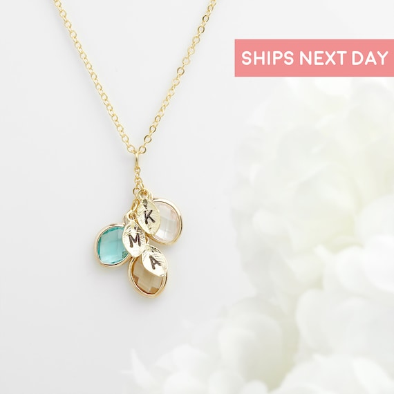 Birthstone Necklace for Mom Necklace 