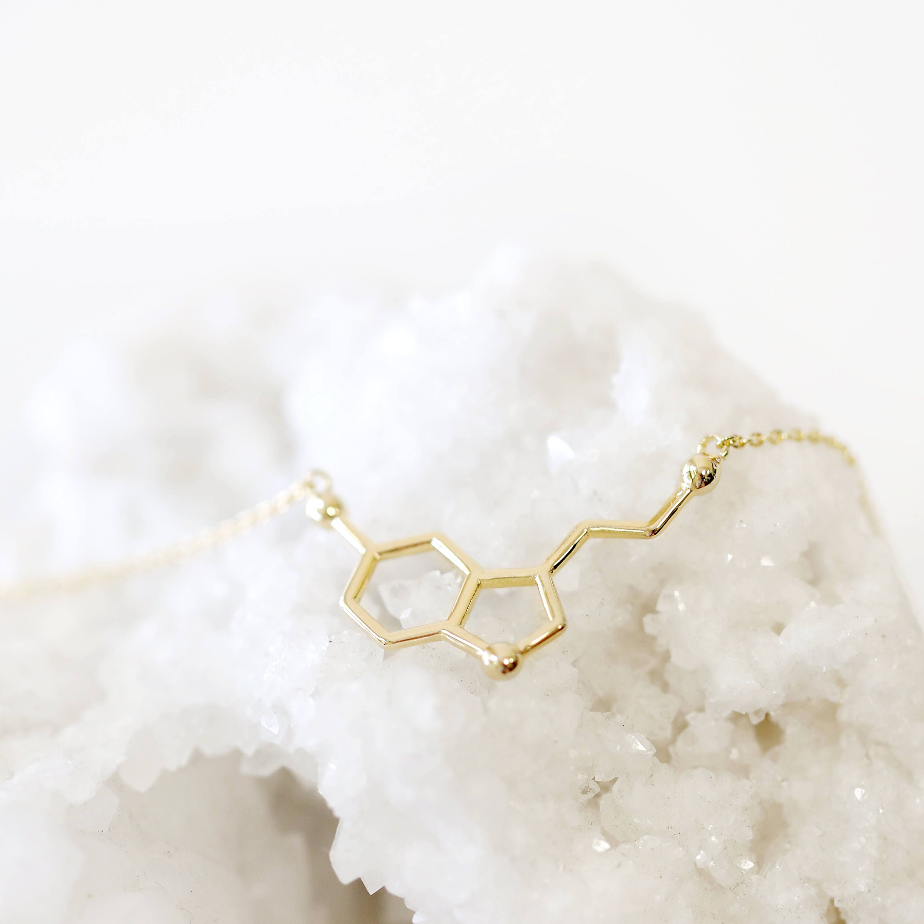 Personalized Serotonin Molecule Necklace Science Jewelry Back To School First Day Gift Science Gift Msn