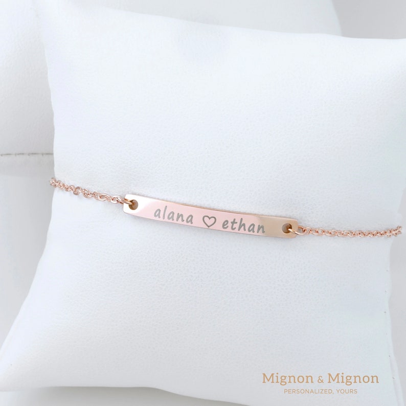 Pulsera personalizada para mujer con nombre grabado, joyería para mamá, aniversario familiar personalizado, amistad, propuesta de dama de honor, regalo del día de la madre imagen 2