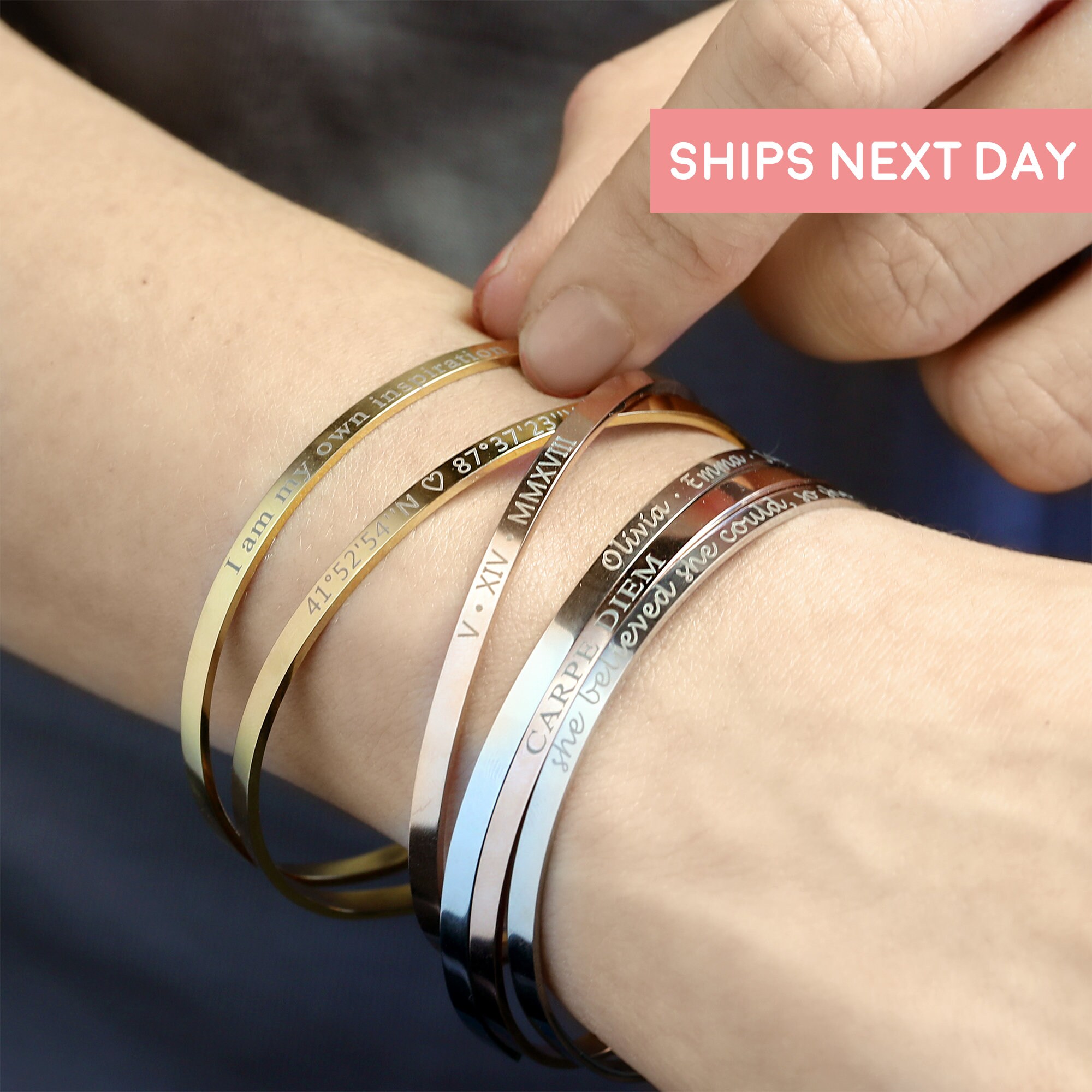 Engraved Bracelets for Women 