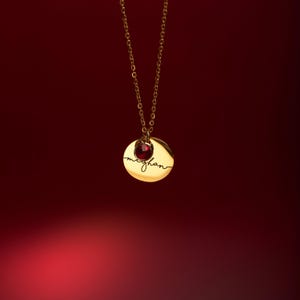 Birthstone Necklace for Women Birthday Gift for Her Personalized Jewelry for New Mom Grandma Kids Name Necklace image 9