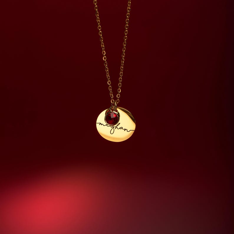 Birthstone Necklace for Women Birthday Gift for Her Personalized Jewelry for New Mom Grandma Kids Name Necklace image 9