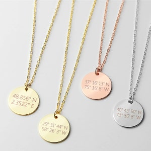 Custom Coordinate Engraved Necklace Personalized Graduation Gift 2024 for Women Best Friends Necklace Bridesmaid Gift for Her BFF Gift