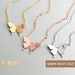 Rose Gold Butterfly Necklace for Women Butterfly Initial Choker Butterfly Charm Necklace Mothers Day Gift For Her -SBFN 