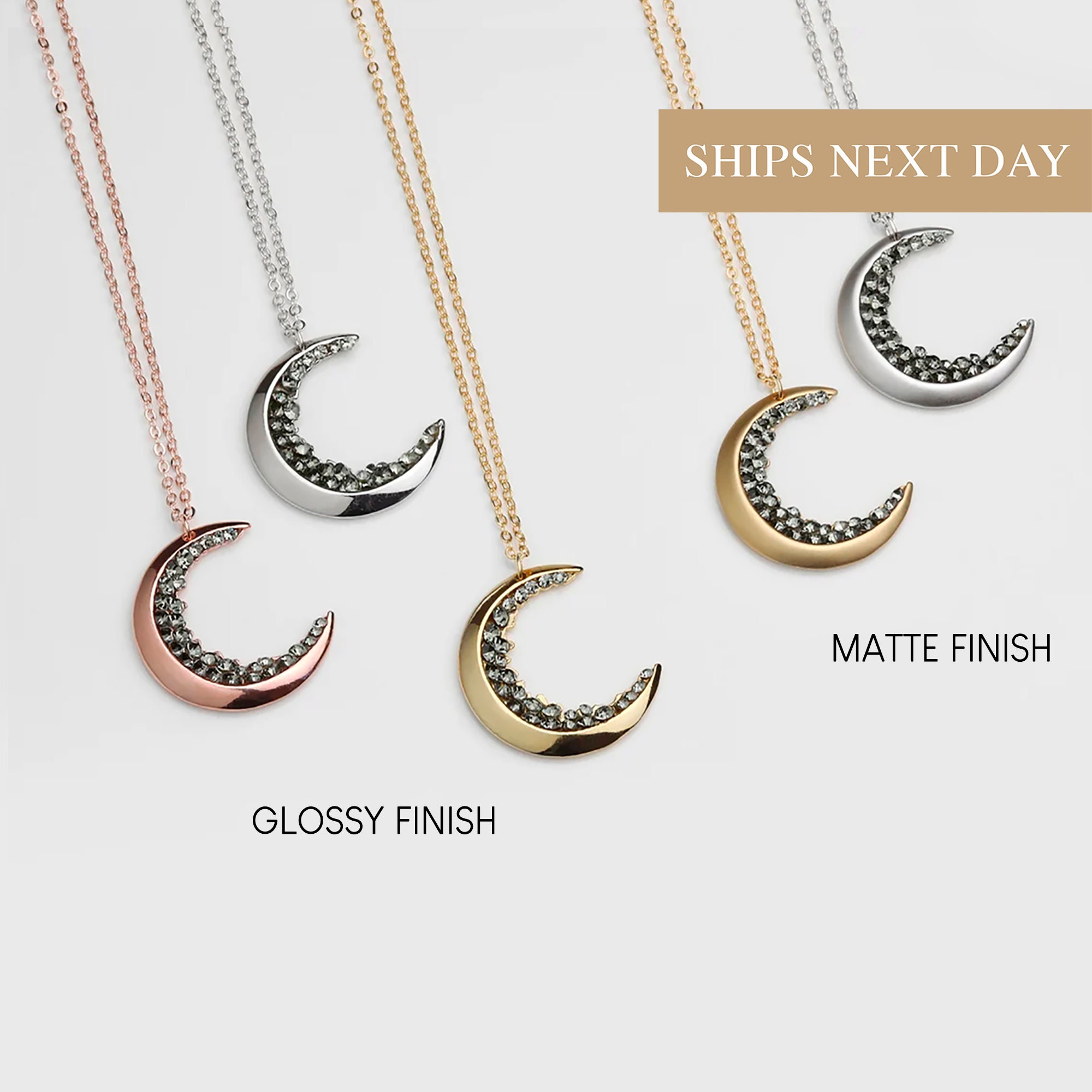 Crescent Moon Necklace Birthday 