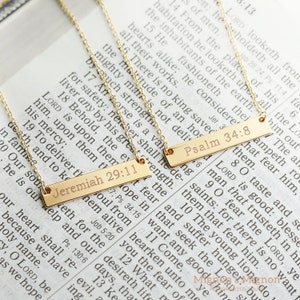 Christian Necklace Jewelry for Women Christian Custom Bible Verse Necklace Gifts Bible Quote Dainty Birthday Gift For Woman image 3