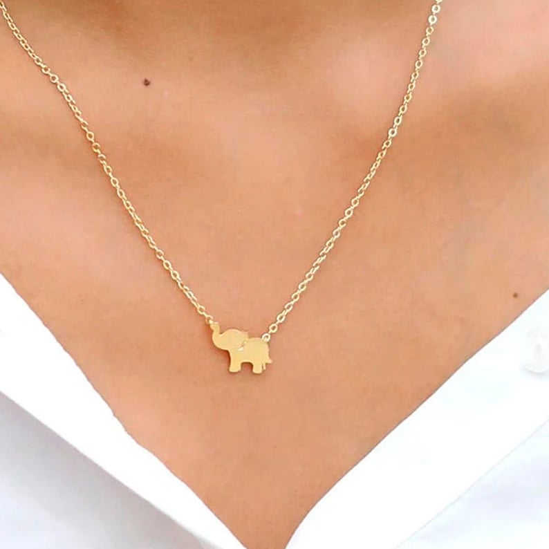 Elefant Initial Halskette für Baby Mädchen Personalisierter Schmuck für Kinder Sommer Schmuck Geschenk Blumenmädchen Vorschlag Bild 1