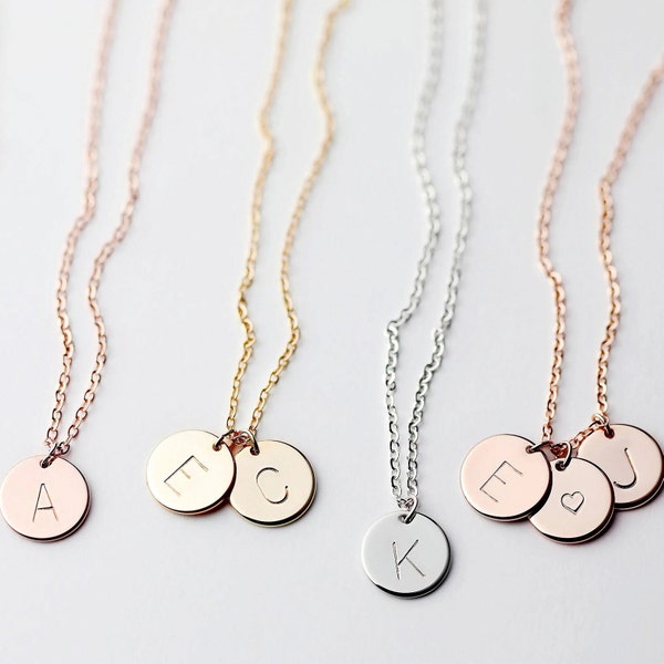 Personalized Custom Gifts for her Mom Mothers Day Gift Birthday Gifts Initial Multiple Disc Necklace Bridesmaids Jewelry Unique Gift for Her