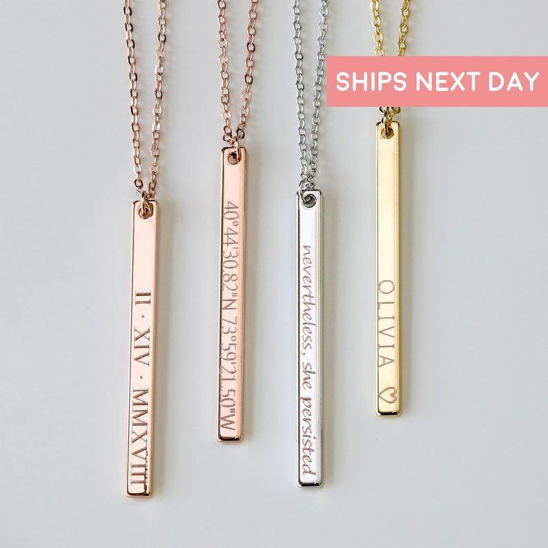 Women Custom Necklace Engraved 