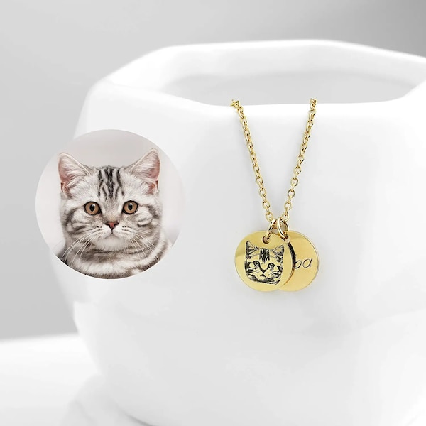 Custom Pet Portrait Necklace Dog Cat Memorial Gift Pet Remembrance Photo Cat Mom Dad Dog Mom Mom Gift Birthday Gift