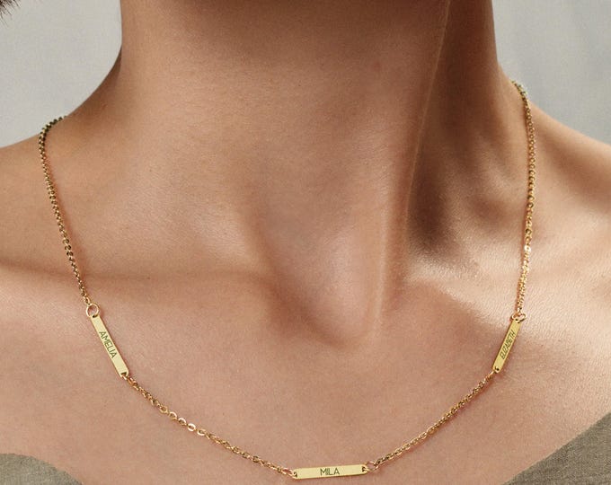 Personalized Name Necklace Birthday Gift for Her Multiple Kids Name Necklace for Mom Grandma Gifts