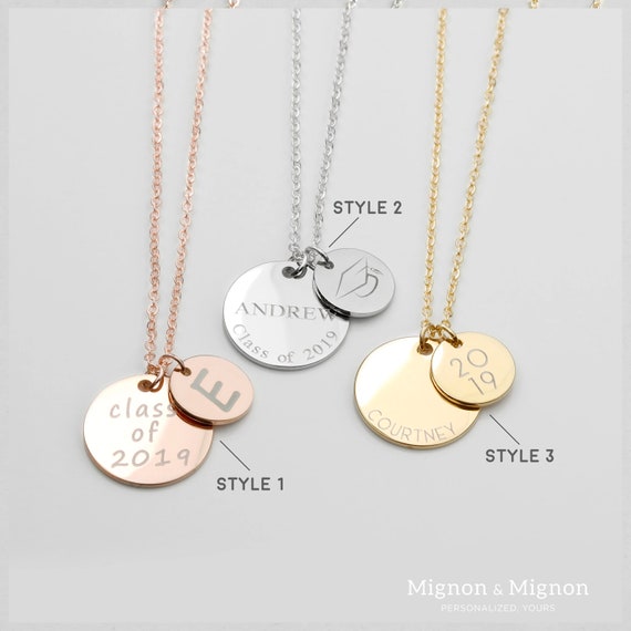 Custom Graduation Necklace Name Necklace College Graduation Gift