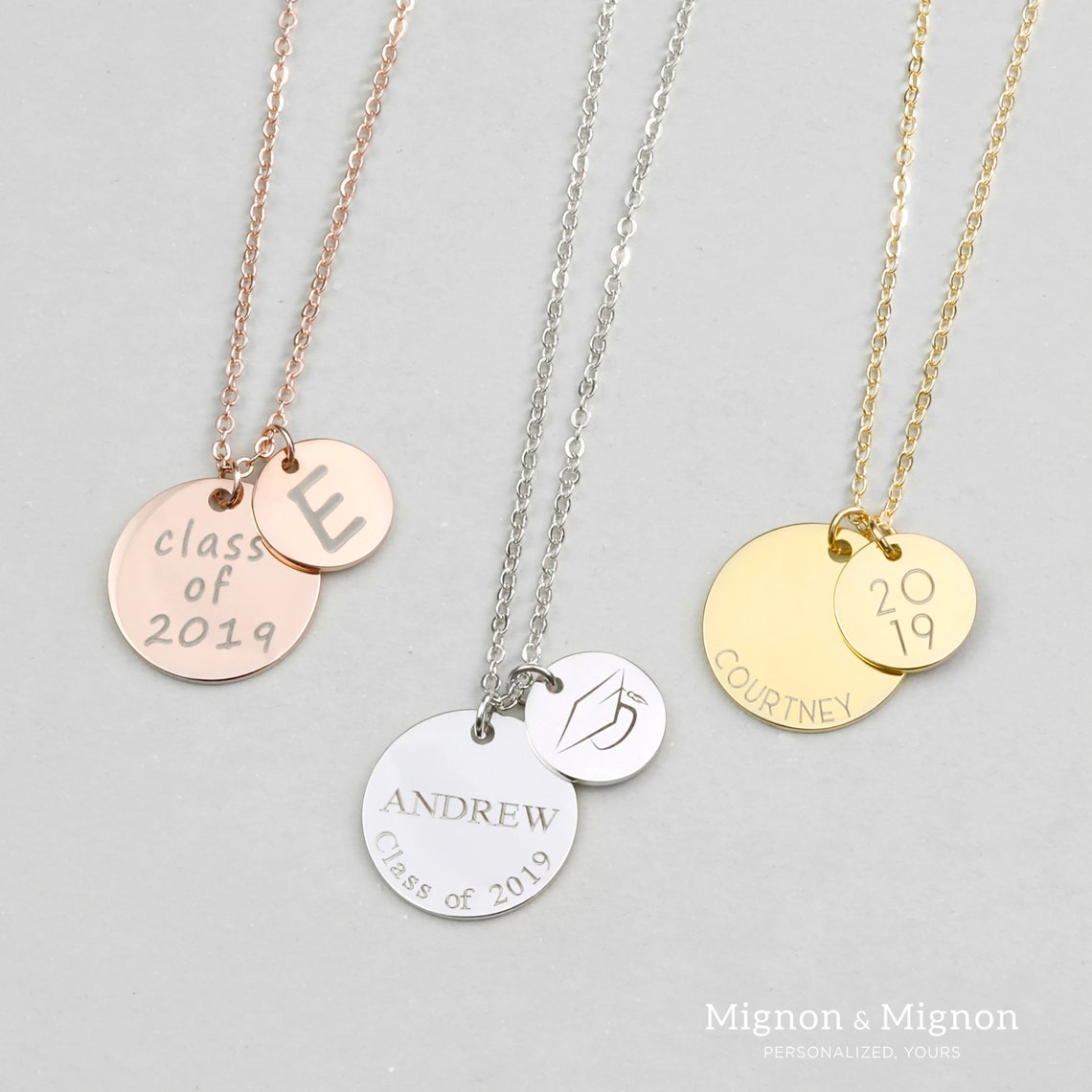 Custom College Graduation Name Necklace 